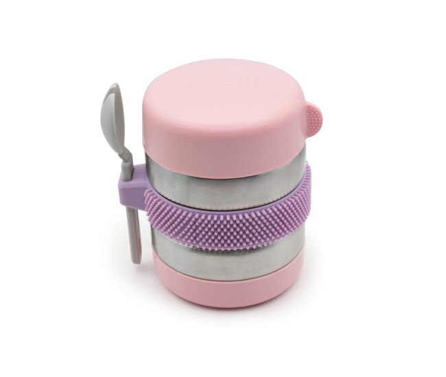 Termos cu lingurita 300 ml, melii, pink
