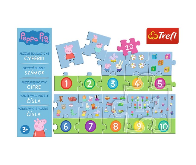 Puzzle educational 20 piese numere peppa pig Puzzle educational 20 piese numere peppa pig