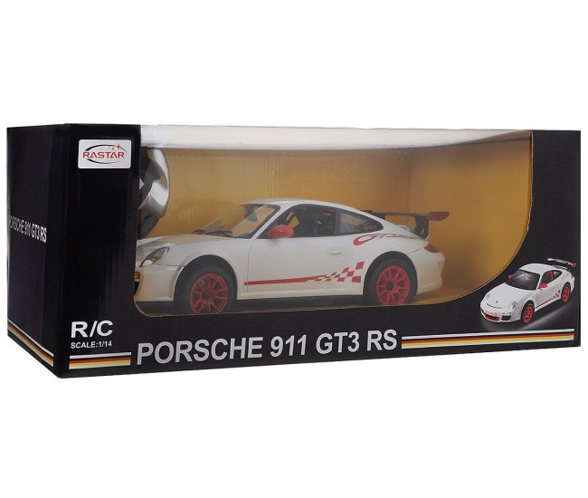Masina cu telecomanda porsche gt3 alb cu scara 1 la 14 Masina cu telecomanda porsche gt3 alb cu scara 1 la 14