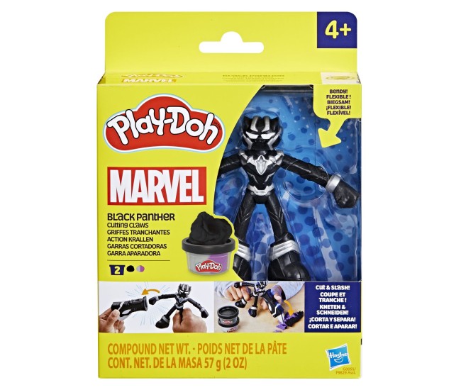 Play-doh marvel figurina flexibila cu accesorii black panther 10cm Play-doh marvel figurina flexibila cu accesorii black panther 10cm