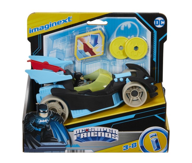 Fisher price imaginext dc super friends vehicul cu figurina batman cu costum gri Fisher price imaginext dc super friends vehicul cu figurina batman cu costum gri