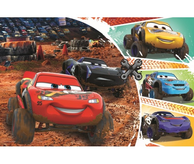 Puzzle trefl 60 fulger mcqueen cu prietenii Puzzle trefl 60 fulger mcqueen cu prietenii