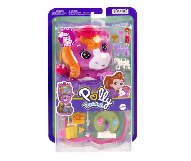 Polly pocket set gentuta animalut ponei la rodeo cu accesorii Polly pocket set gentuta animalut ponei la rodeo cu accesorii