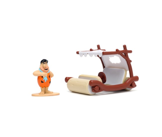 Jada set masinuta metalica flintmobilul scara 1:32 si figurina fred flintstone Jada set masinuta metalica flintmobilul scara 1:32 si figurina fred flintstone