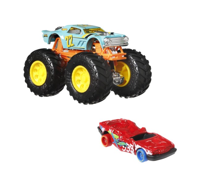 Hot wheels monster truck si masinuta metalica night shifter Hot wheels monster truck si masinuta metalica night shifter