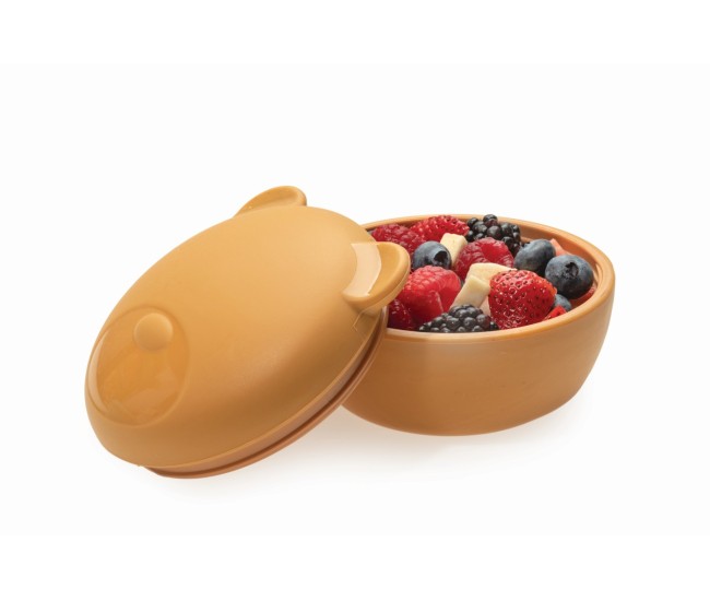 Castronel silicon cu capac, melii, model urs Castronel silicon cu capac, melii, model urs