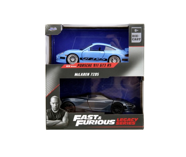 Jada fast and furious legacy set 2 masinute metalice porsche 911 gt3 rs si mclaren 720s scara 1:32 Jada fast and furious legacy set 2 masinute metalice porsche 911 gt3 rs si mclaren 720s scara 1:32