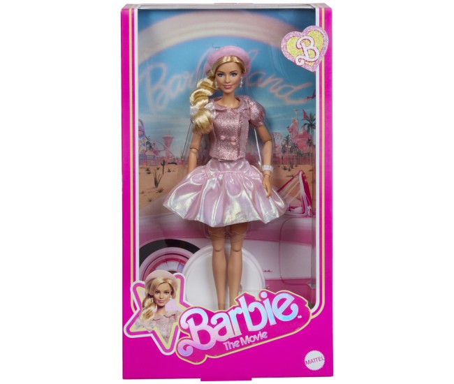 Barbie the movie papusa barbie cu rochie roz