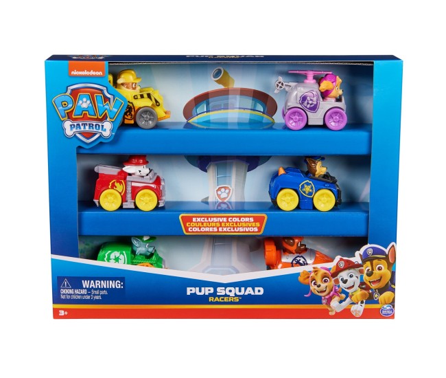 Patrula catelusilor pup squad racers pachet cadou 6 vehicule de baza Patrula catelusilor pup squad racers pachet cadou 6 vehicule de baza