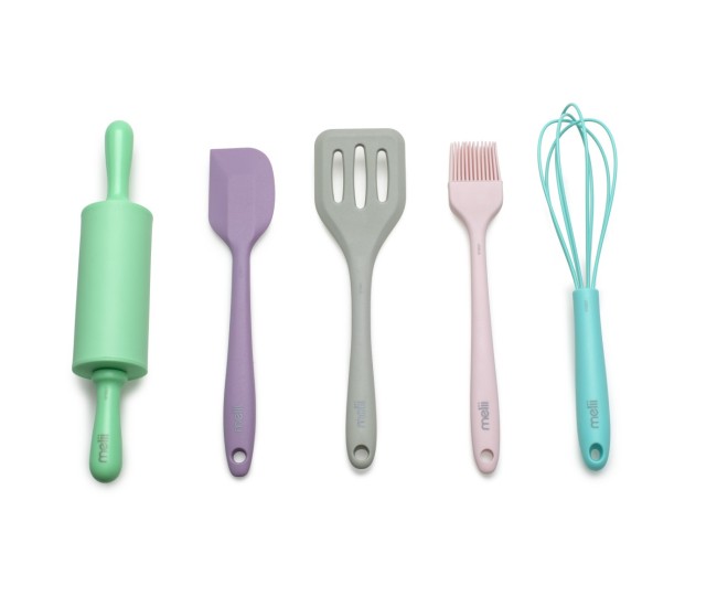 Set 5 piese mini ustensile baking, melii, colorate