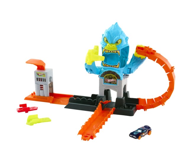 Hot wheels city pista inamicilor atacul gorilei