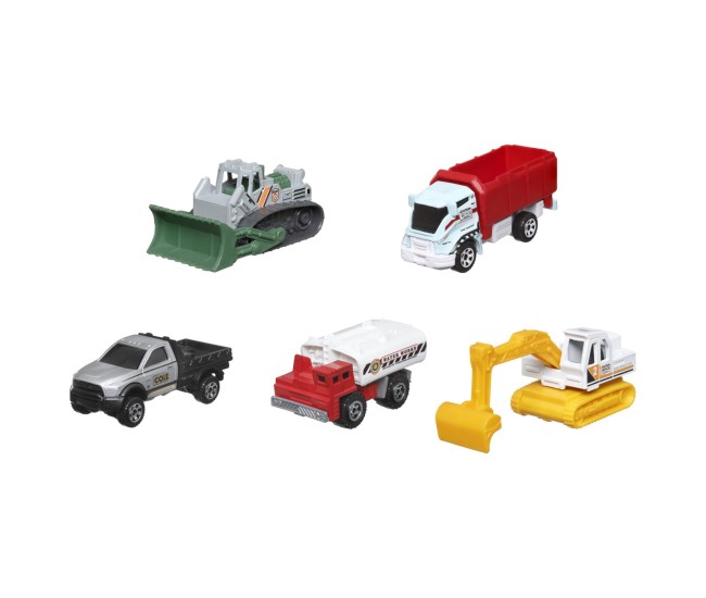 Matchbox set 5 masinute metalice mbx construction iii scara 1:64 Matchbox set 5 masinute metalice mbx construction iii scara 1:64