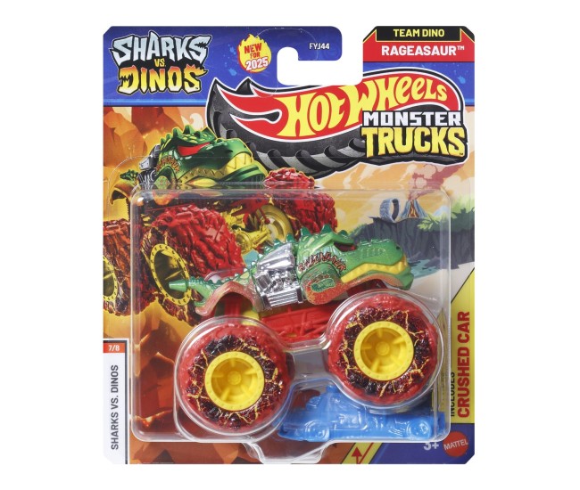 Hot wheels monster truck sharks vs dinos masinuta rageasaur echipa dino scara 1 la 64 Hot wheels monster truck sharks vs dinos masinuta rageasaur echipa dino scara 1 la 64