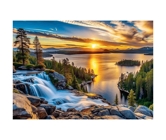 Puzzle trefl 1000 colectia sua apus de soare uimitor la lac poster inclus Puzzle trefl 1000 colectia sua apus de soare uimitor la lac poster inclus