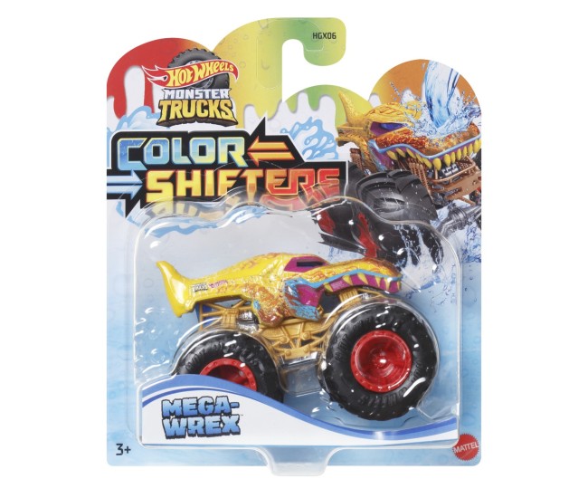 Hot wheels monster truck camion mega wrex cu culori schimbatoare scara 1:64 Hot wheels monster truck camion mega wrex cu culori schimbatoare scara 1:64