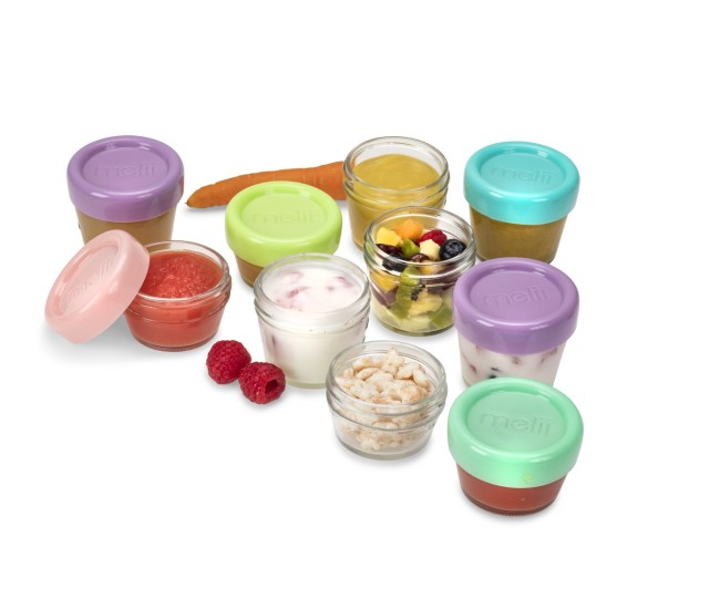 Set 12 recipient sticla pentru hrana bebe, melii, 6*59 ml + 6*118 ml