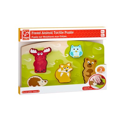 Hape puzlle tactil -  animalele din padure