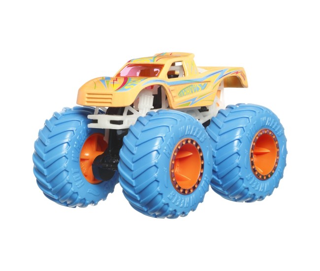 Hot wheels monster truck glow in the dark masinuta podium crasher scara 1:64 Hot wheels monster truck glow in the dark masinuta podium crasher scara 1:64