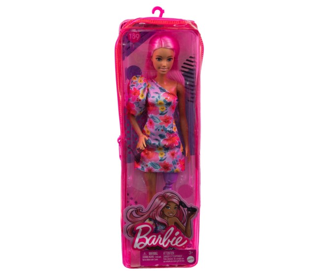 Papusa barbie fashionista cu par roz si picior protetic Papusa barbie fashionista cu par roz si picior protetic