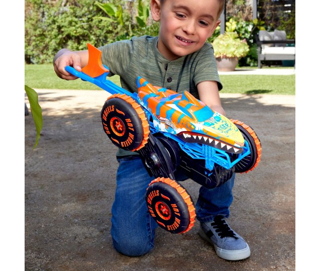 Hot wheels monster truck sharks vs dinos masina cu telecomanda tiger shark climber