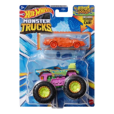 Hot wheels monster truck si masinuta metalica rodger dodger