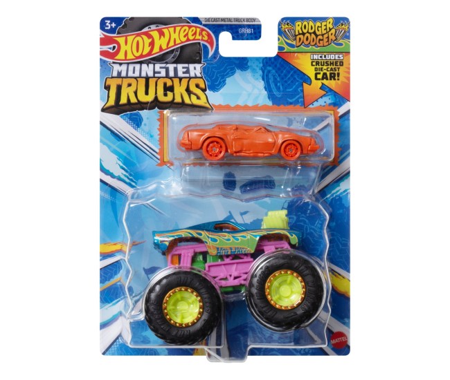 Hot wheels monster truck si masinuta metalica rodger dodger Hot wheels monster truck si masinuta metalica rodger dodger
