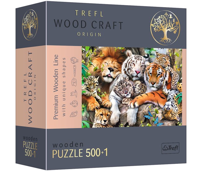 Puzzle trefl din lemn 500+1 piese felinele din jungla Puzzle trefl din lemn 500+1 piese felinele din jungla