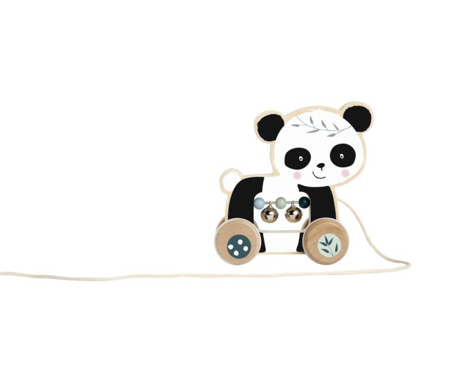 Eichhorn jucarie de tras ursulet panda de lemn 15cm