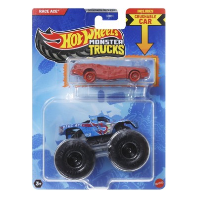 Hot wheels monster truck si masinuta metalica race ace