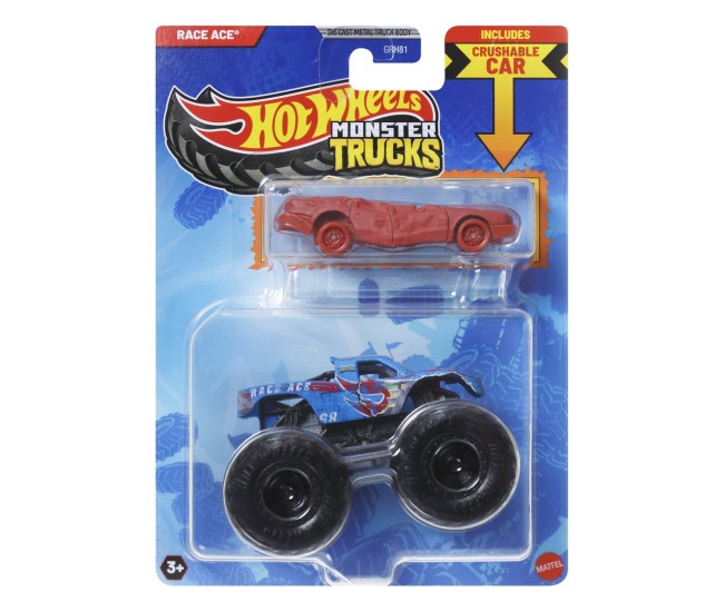 Hot wheels monster truck si masinuta metalica race ace
