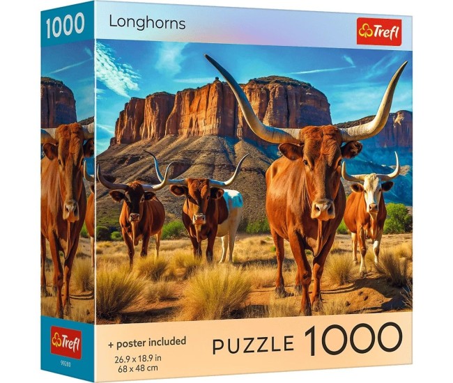Puzzle trefl 1000 colectia sua longhorns poster inclus Puzzle trefl 1000 colectia sua longhorns poster inclus
