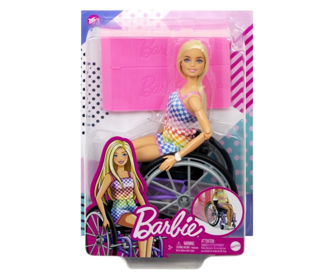 Barbie papusa barbie blonda in scaun cu rotile Barbie papusa barbie blonda in scaun cu rotile