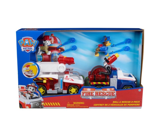 Patrula catelusilor set 2 vehicule de salvare masini de pompieri cu figurine Patrula catelusilor set 2 vehicule de salvare masini de pompieri cu figurine