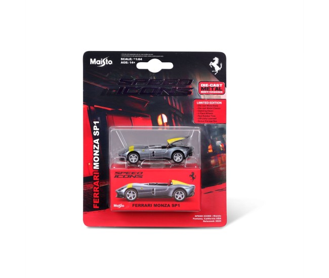 Maisto masinuta metalica speed icons ferrari monza sp1 argintiu scara 1 la 64