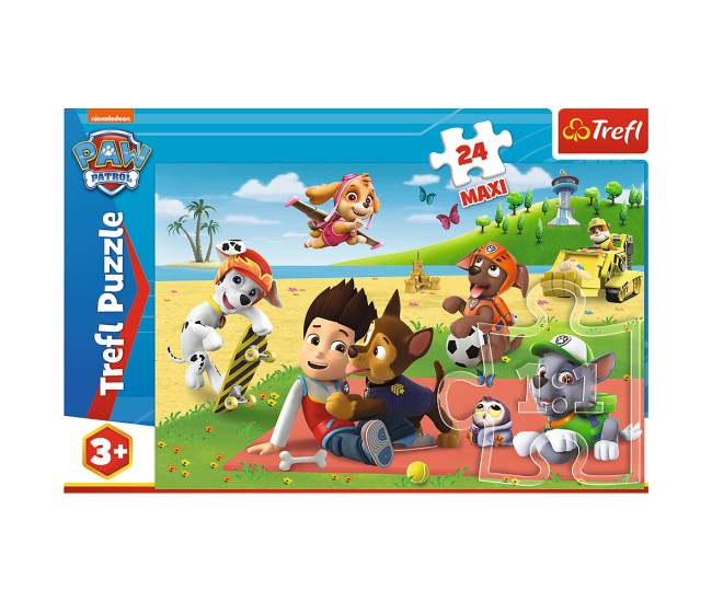 Puzzle trefl 24 maxi patrula catelusilor disctractia la plaja Puzzle trefl 24 maxi patrula catelusilor disctractia la plaja