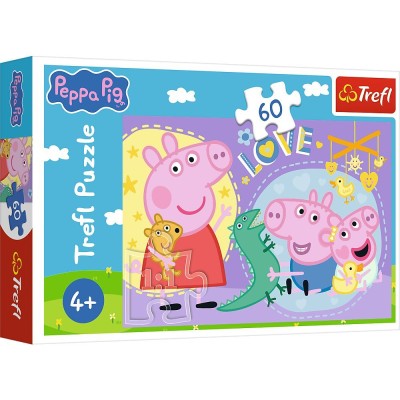 Puzzle trefl 60 peppa pig purcelusul fericit peppa Puzzle trefl 60 peppa pig purcelusul fericit peppa
