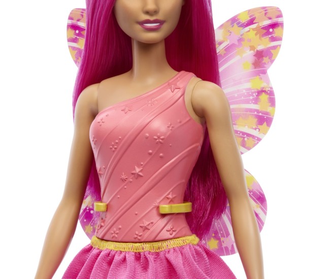 Barbie papusa barbie zana cu par si tinuta roz