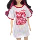 Papusa barbie fashionista bruneta cu rochita sport Papusa barbie fashionista bruneta cu rochita sport
