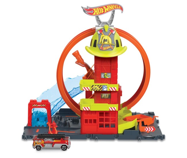 Hot wheels statia de pompieri super loop