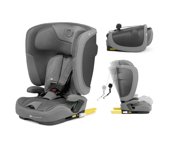 Scaun auto kinderkraft fix2go 76-150 cm, grey Scaun auto kinderkraft fix2go 76-150 cm, grey