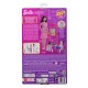 Barbie set de joaca papusa barbie bruneta cu rochie roz face cariera profesoara