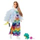 Papusa barbie extra style rochie curcubeu Papusa barbie extra style rochie curcubeu