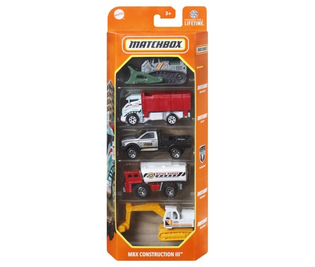 Matchbox set 5 masinute metalice mbx construction iii scara 1:64 Matchbox set 5 masinute metalice mbx construction iii scara 1:64