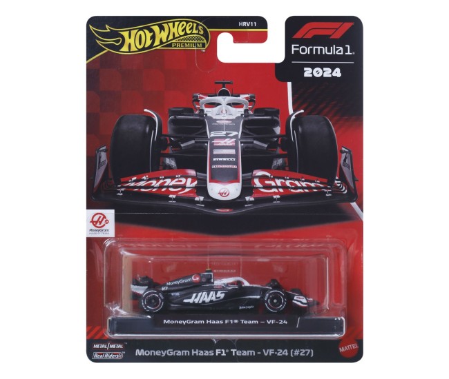 Hot wheels premium real riders formula 1 2024 masinuta metalica moneygram haas f1 team vf 24 numarul 27 scara 1 la 64 Hot wheels premium real riders formula 1 2024 masinuta metalica moneygram haas f1 team vf 24 numarul 27 scara 1 la 64