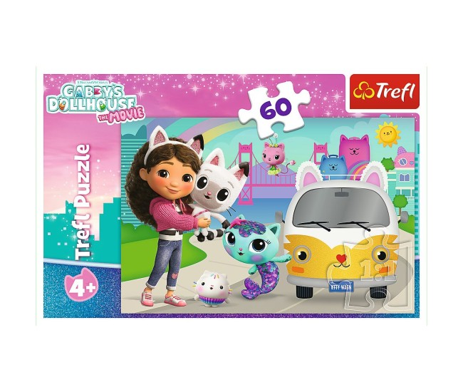Puzzle trefl 60 gabbys dollhouse casa pisicii lui gabby Puzzle trefl 60 gabbys dollhouse casa pisicii lui gabby