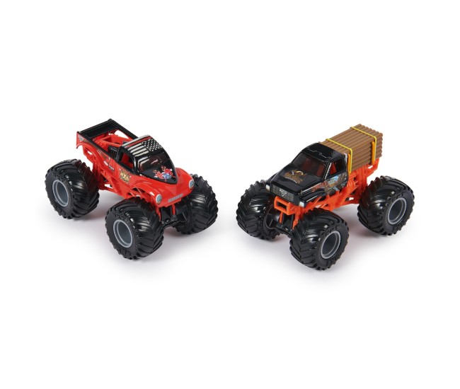Monster jam set 2 masinute metalice lumberjack si axe scara 1:64 Monster jam set 2 masinute metalice lumberjack si axe scara 1:64