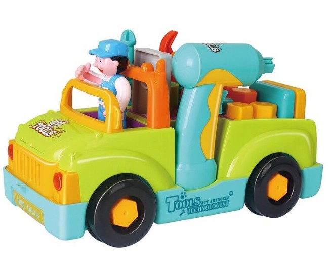 Camionul plin cu scule al micului mecanic cu lumini si sunete Camionul plin cu scule al micului mecanic cu lumini si sunete