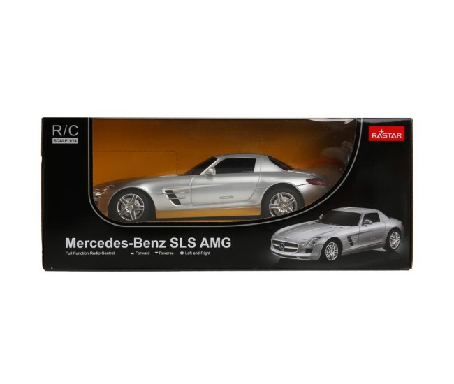 Masina cu telecomanda mercedes-benz sls amg argintie scara 1 la 24 Masina cu telecomanda mercedes-benz sls amg argintie scara 1 la 24
