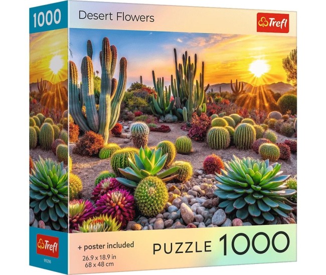 Puzzle trefl 1000 colectia sua flori de desert poster inclus Puzzle trefl 1000 colectia sua flori de desert poster inclus
