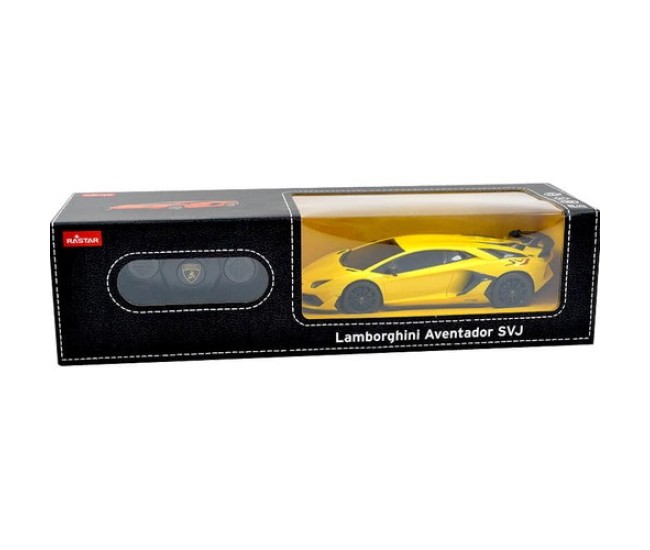 Masina cu telecomanda lamborghini aventador svj galben cu scara 1 la 24 Masina cu telecomanda lamborghini aventador svj galben cu scara 1 la 24